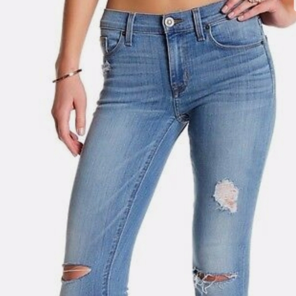 HUDSON KRISTA ANKLE SUPER SKINNY-STRETCH JEANS DISTRESSED - Picture 5 of 6